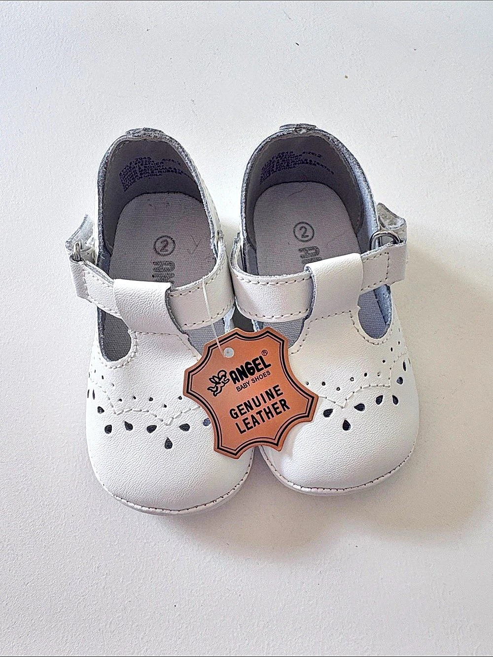 Angel Baby Shoes Baby White Leather Shoes US 2 NWT